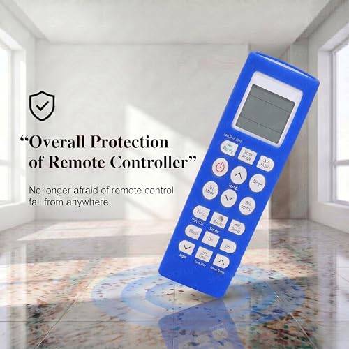 Image of SHOPOFLUX Silicone AC Remote Cover Compatible with LG AC Remote Full Wrap Protective Case with Lanyard [Remote NOT Included] (Blue)