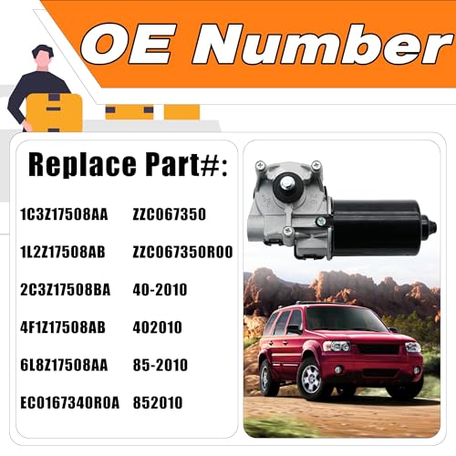 Image of Front Windshield Window Wiper Motor Compatible for Ford F-150 F-250 Contour Escape Explorer Taurus Lincoln Navigator LS Mazda Tribute Mercury Mariner, Repalces# 1C3Z17508AA, 1L2Z17508AB