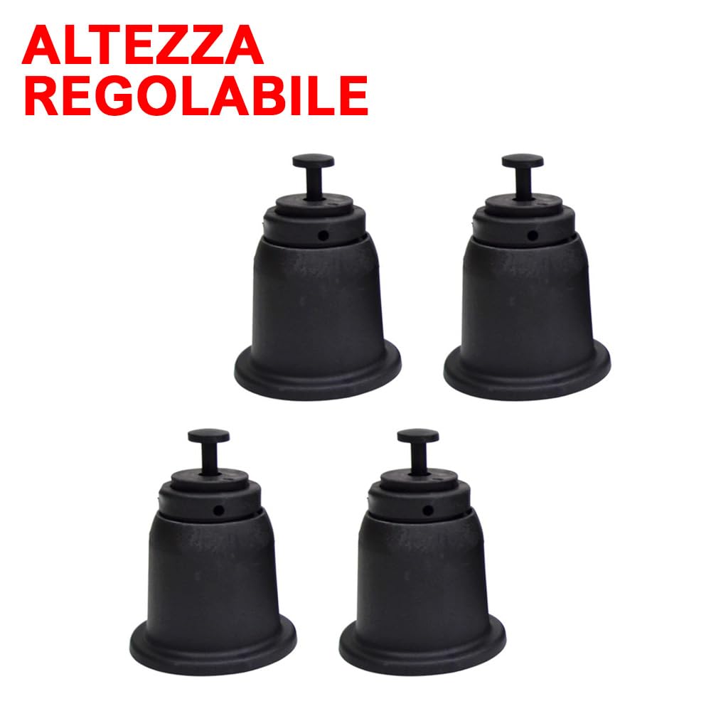 3S SuperSamastore Supporti a Pavimento Regolabili in Altezza da 10 a 13 Cm, Piedini Antivibranti per Appoggio a Terra di Unità Esterna Climatizzatore, Nero, Set da 4