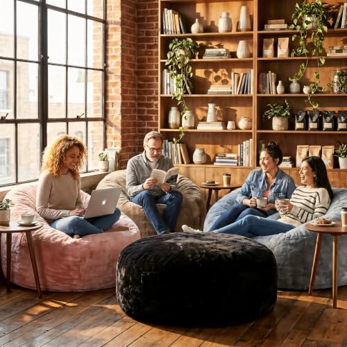 Image of Hobestluk Bean Bag Chair for Adult Giant Beanbag with Filler Brown 5FT