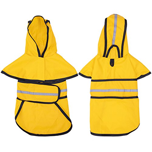 Hde Dog Raincoat Hooded Slicker Poncho For Small To X-Large Dogs And Puppies (Yellow, Small) #TOP3