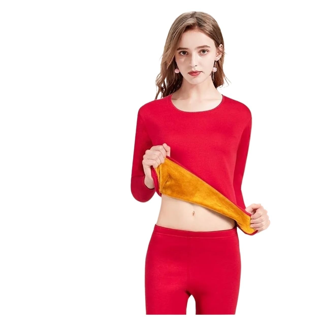 Camiseta Termica Mujer Conjuntos De Ropa Interior Térmica Gruesa Tipo Calzoncillos Largos For El Invierno Ropa De Invierno para Mujer