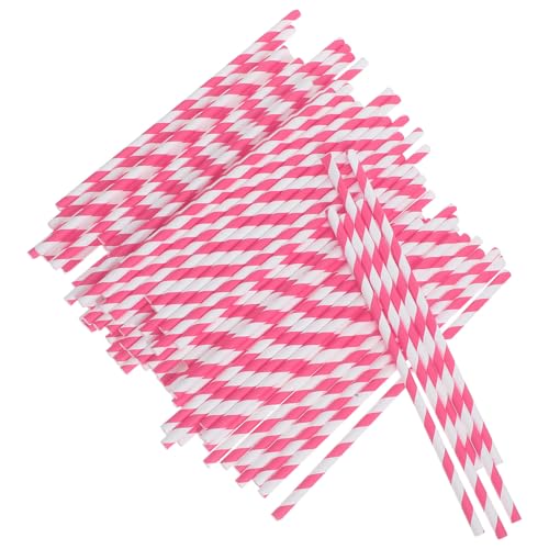 Pitillos de papel rayados biodegradables 20 cm x 100 miniatura 1