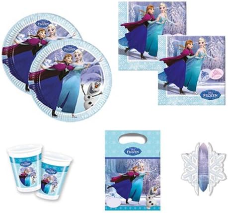 Frozen Ice Skating Party tableware Party set Napkins Cup Plate Party bags Invitation cards children's birthday Dishes Anna Elsa Olaf (8)