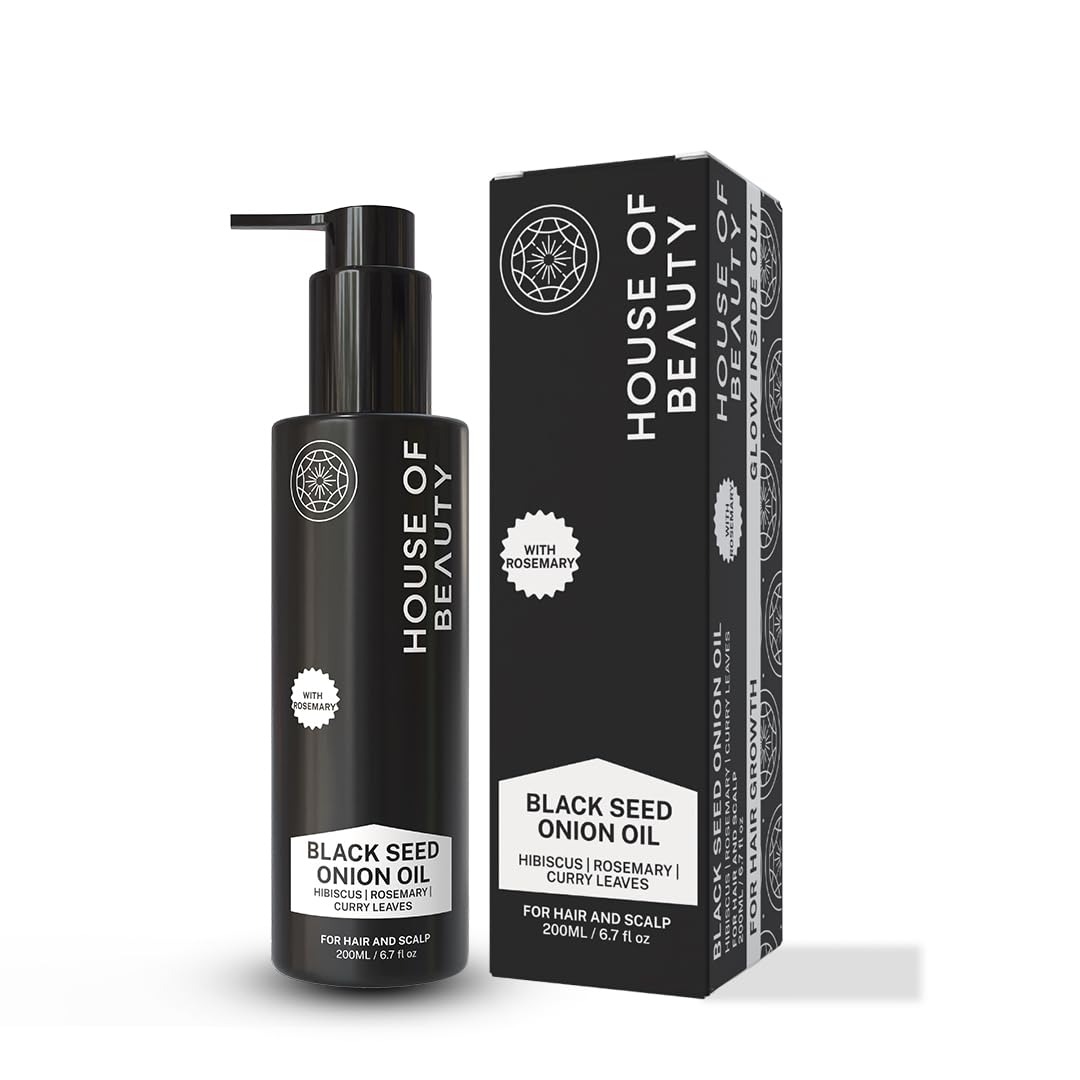 HOUSE OF BEAUTY Blackseed Onion Oil With Hibiscus, Rosemary & Curry Leaves, Moisturizing, & Revitalizing Formula for Thicker Hair - 200 ml-image-18