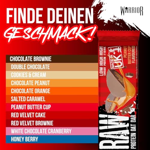 Warrior Raw Proteinriegel 12 x 75 g – Erdnussbutterpraline 12 Riegel, ballaststoffreich, mit Protein & Hafer… – Ansicht 6