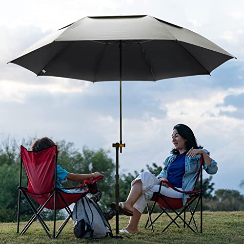 G4Free Xl Uv Golf/Beach Umbrella 72" Arc With Sand Anchor, Large Oversize Double Canopy Vented Windproof Tiltable Sun Shade Rain Umbrellas Plus Carrying Bag, Stakes, And Wind Ropes(Black/Silver) #TOP7