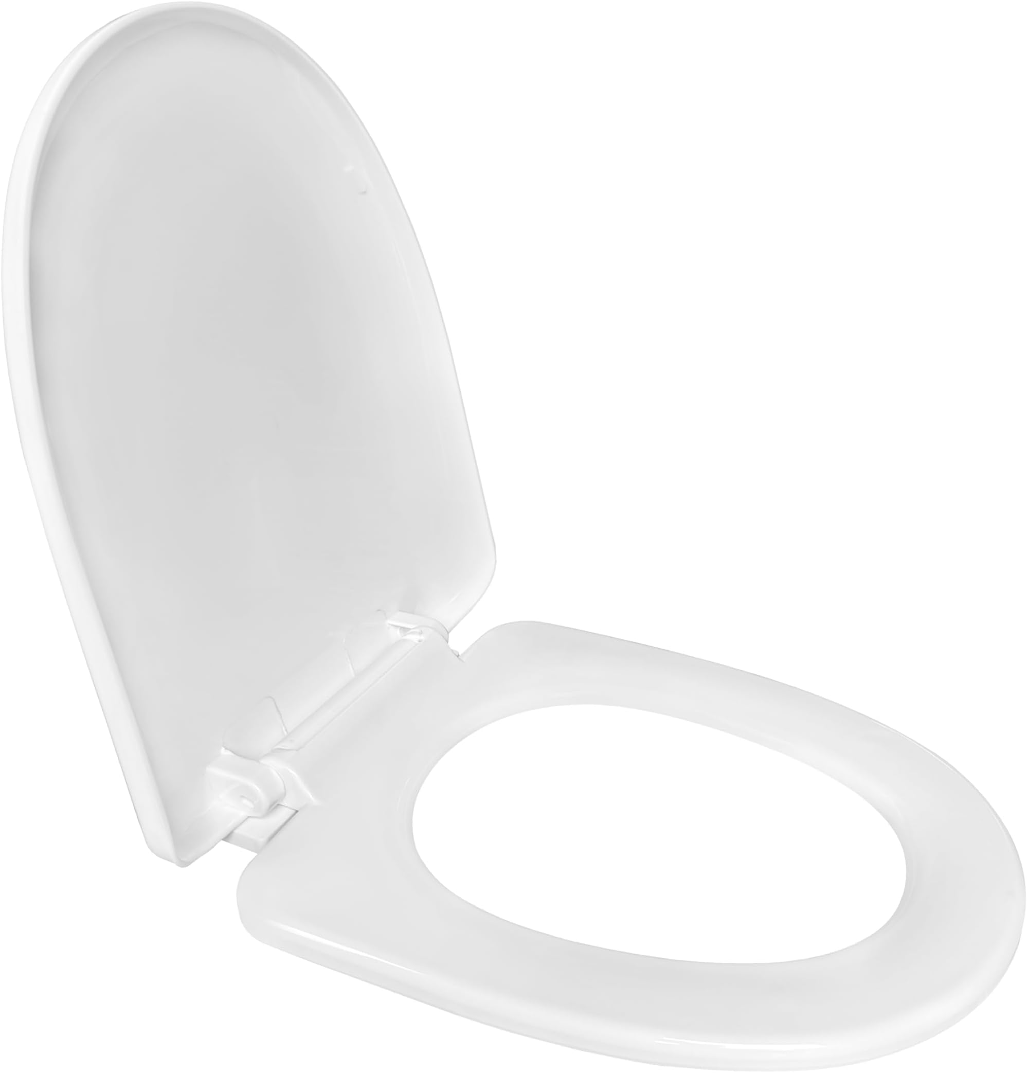 TAXAN Oval Toilet Seat Cover (43 cm x 34.5 cm) | Hydraulic Soft Close Mechanism | Heavy Duty Polypropylene Western Commode Seat with DIY Installation Kit | Glossy White Finish