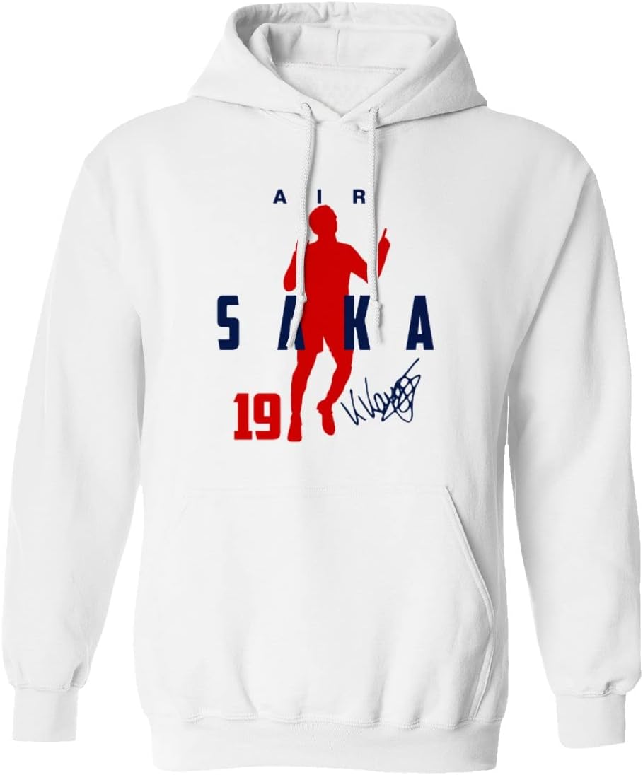 KING THREADS England Football Air Saka 2022 World Soccer Fans Unisex Hooded Sweatshirt (White, Small)
