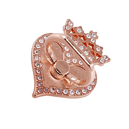 LuckRING Crown Ring Grip 360 Phone Holder Phone Stand for Smartphones and Tablets - Universal use Including The iPhone 6S, Samsung Galaxy S5 S6 Edge iPad & All Other Models Rose Gold