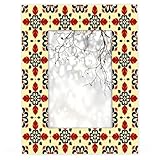 cfpolar Marco de fotos de cerámica con flores rojas de 4 x 6 pulgadas, marco de fotos de acrílico de alta definición de 4 x 6 pulgadas para mesa y