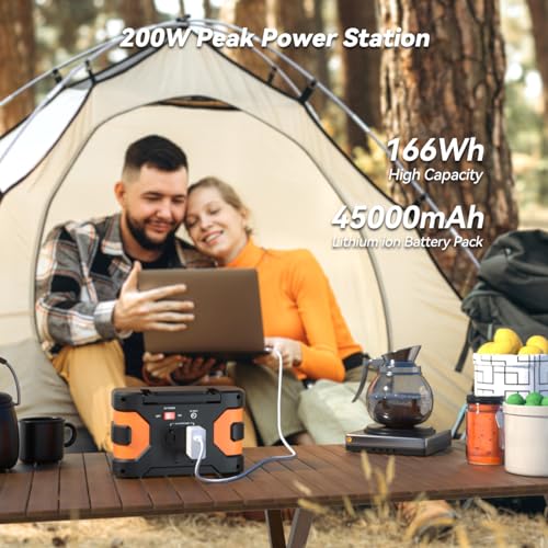 Flashfish Portable Power Station 200W Peak Solar Generator 166Wh Camping CPAP Battery Backup Power Battery Pack With 2 110V AC Outlets 2 DC Ports 3 USB Ports For Home CPAP Camping Blackout - Image 3