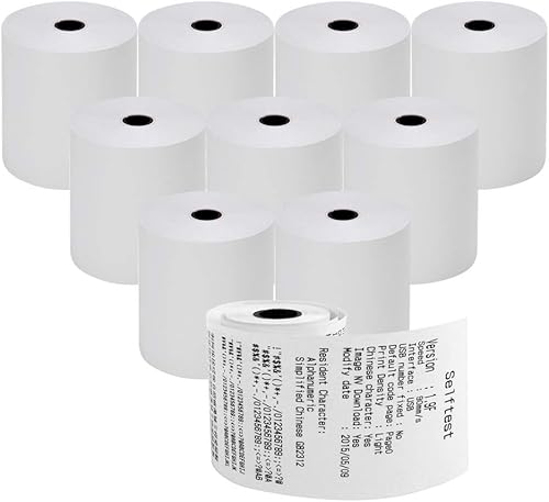 RyhamPaper 10 rollos de papel térmico de recibos de papel térmico de 3-18 x 230 de papel de recibo rollos de caja registradora