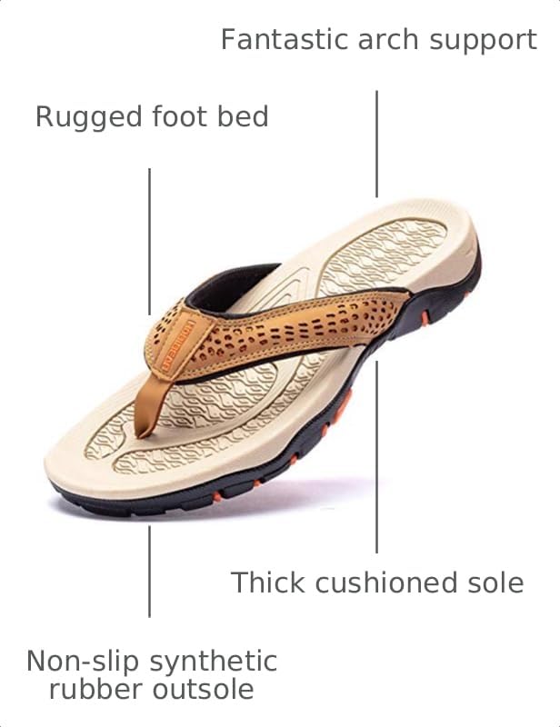 Image of GUBARUN Mens Sport Flip Flops Comfort Casual Thong Sandals Outdoor