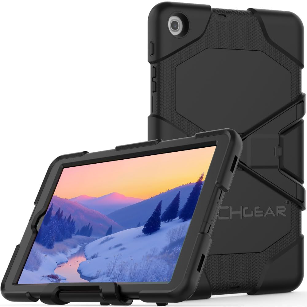 TECHGEAR G-SHOCK Case Fits Samsung Galaxy Tab A 10.1" 2019 (SM-T510 / SM-T515) Tough Rugged HEAVY DUTY Armour Shockproof for Survival with Stand - Kids Schools Builders Workman Cover - BLACK
