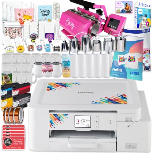 Brother SP-1 Dye-Sublimation Printer Bundle with 7-in-1 Pink Tumbler...