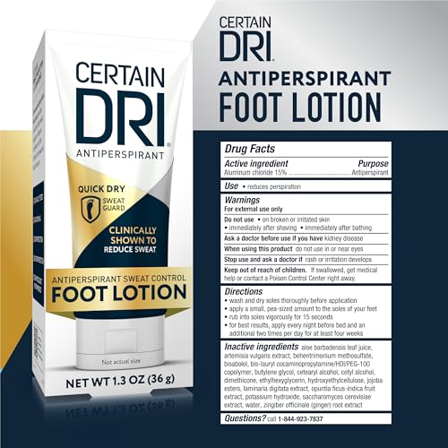 Image of Certain Dri Antiperspirant Foot Lotion, 24-Hour Sweat Protection, 1.3 oz