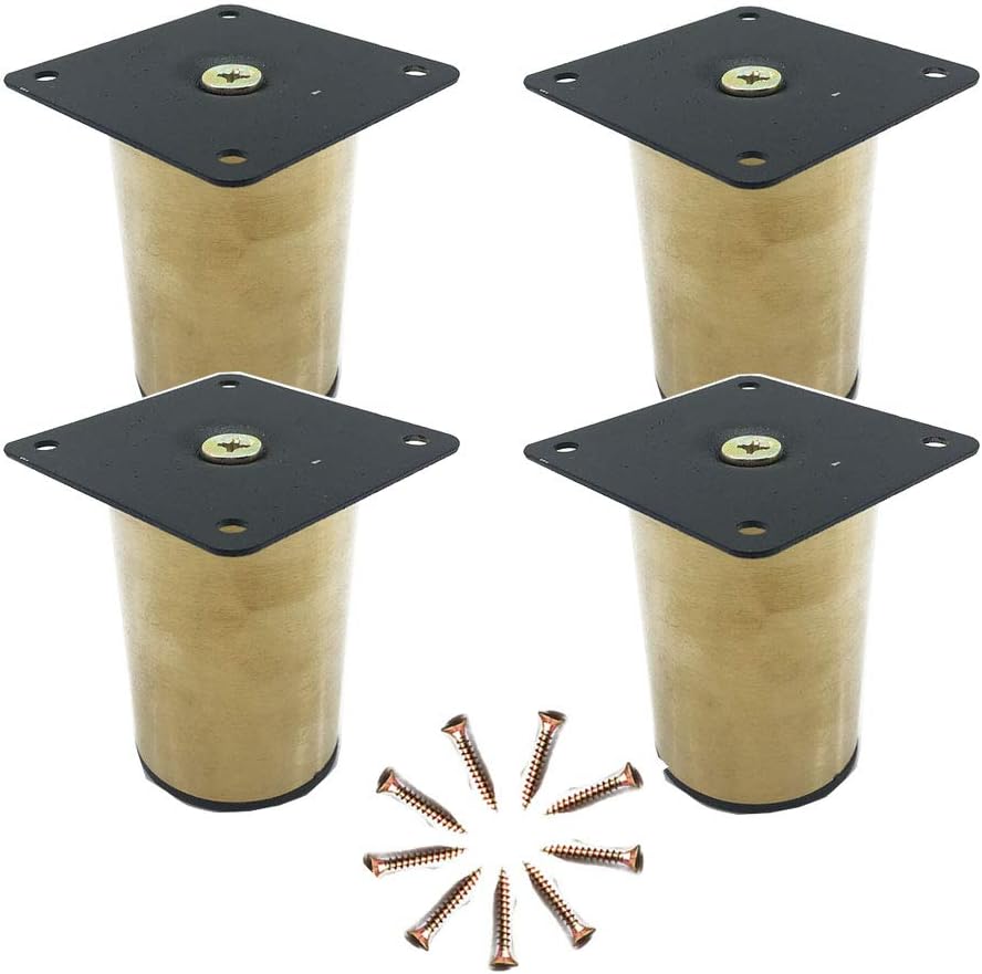 VIGANI MetalFurniture Legs,Table Legs, 4X Furniture Legs Metal,Table Legs,Table Legs for Workbench Cabinet Sofa Drawer TV Table,Golden (5cm) (Color : Golden, Size : 5cm)
