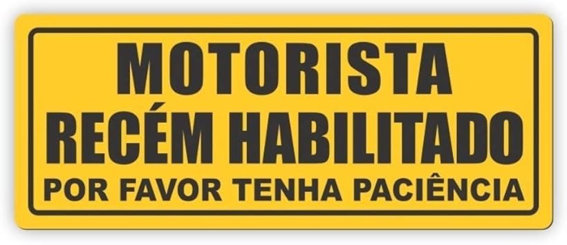 Imã de carro Recém Habilitado, 25 x 10cm, amarelo, motorista ...