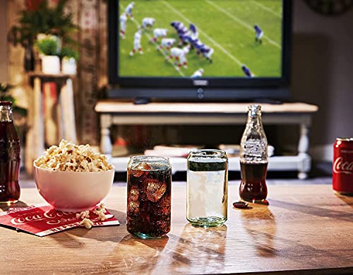 Image of WEZOSHINET Glass with Straw, Smoothie Coffee Beer and Soda Drinking Glass Mug with Straw with can Shape so Delicate to Serve Coffee, Milk, Water and Whisky Beer 500ML (Set of 2)