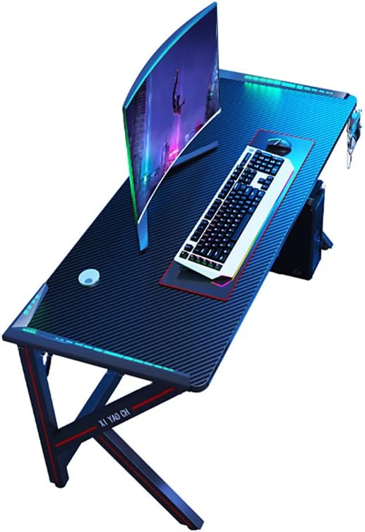 おしゃれ 安定性強い ゲーミングデスク パソコンデスク オフィスデスク 勉強机 組立簡単 一人暮らし ヘッドフォンフック付き ゲーム用 1x60x74cm Web限定