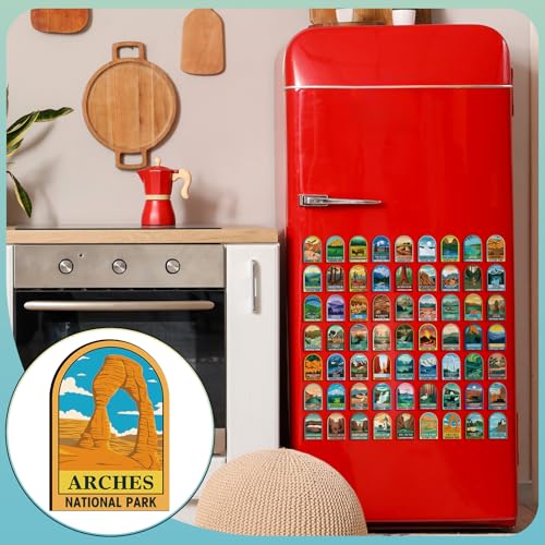 Imanes decorativos de parques nacionales de EE. UU. 63 pcs miniatura 5