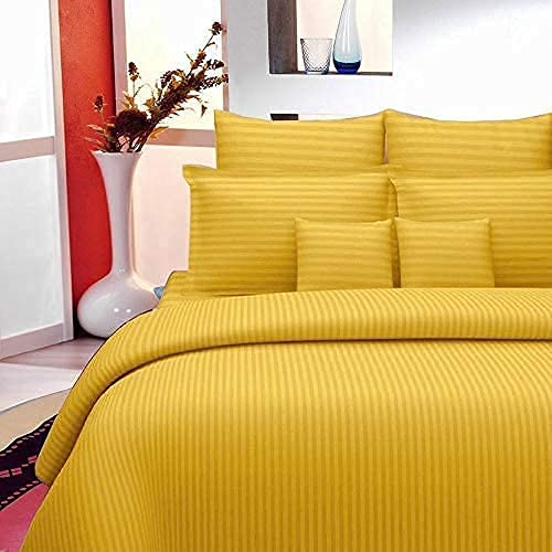Cotton Bedsheet Single Bed - 60x90 Inch, Single Bedsheet with Pillow Cover with 350 TC, Premium Comfort Cotton Bedsheets for Home, Hotels & Guest House, Pillow Cover 18x28 Inch, Yellow
