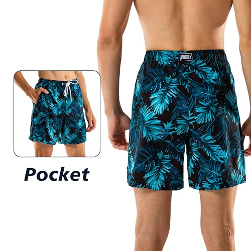 BRISIRA Mens Swim Trunks Swim Shorts 7 inch Compression Liner Bathing Suit Beach Shorts Swimwear Stretch Quick Dry Pockets2