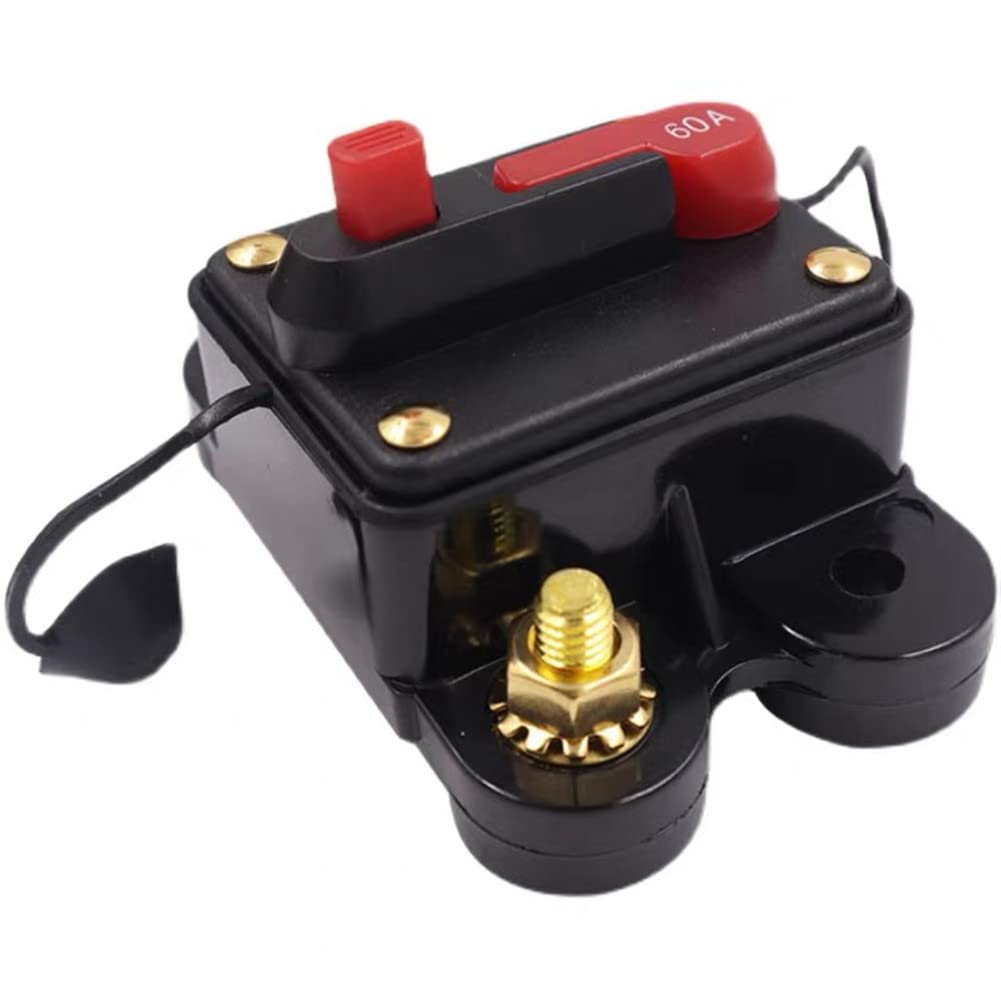 Wyłącznik obwodu 50Amp, wyłącznik automatyczny 50Amp -100Amp Reset uchwytu bezpiecznika Uchwyt bezpiecznika samochodowego Łodzi Wodoodporny 12-24V Nowy stop i plastik (50A)