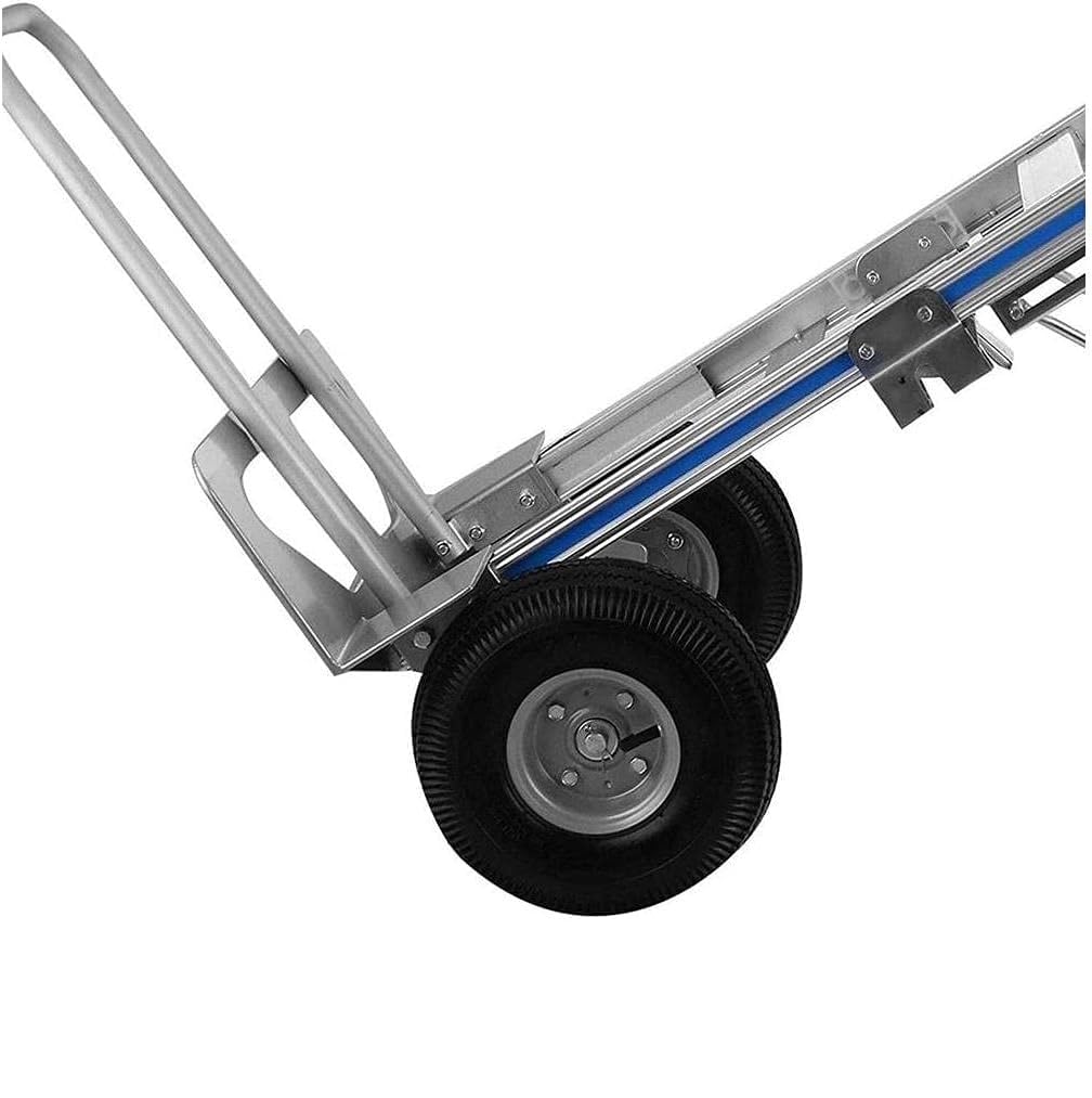 TREPPE Carrello pieghevole 3 in 1 in alluminio ultra resistente - (2 ruote: 200 kg, 4 ruote: 250 kg), ruote robuste senza forature, piattaforma e carrello a mano convertibili