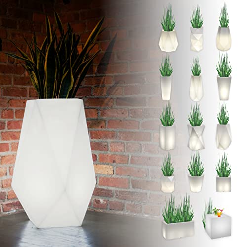 Generisch DEKOPOT Leuchtender Blumentopf Groß | Pflanzkübel geeignet für Haus, Büro, Garten, Patio, Hotel, Restaurant, Balkon und Terrasse, gemütliche Innenlampe, moderner Gartentopf (Volcano)