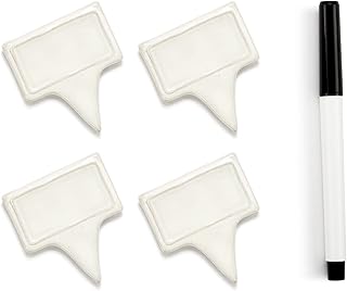 DEMDACO Write On Classic White 2.5 x 2 Stoneware Dry Erase Cheese Label Accessory with Marker