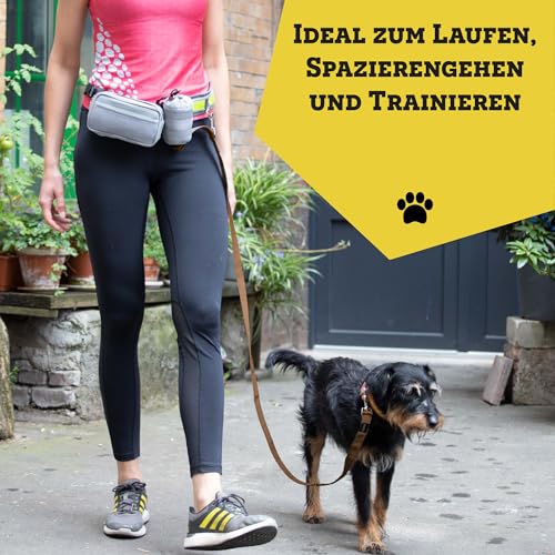 vitazoo Hundeleine in braun, solide und in 4 Längen verstellbar - geeignet für große und Starke Hunde - Hundeleine, Doppelleine - Gesamtlänge 2m