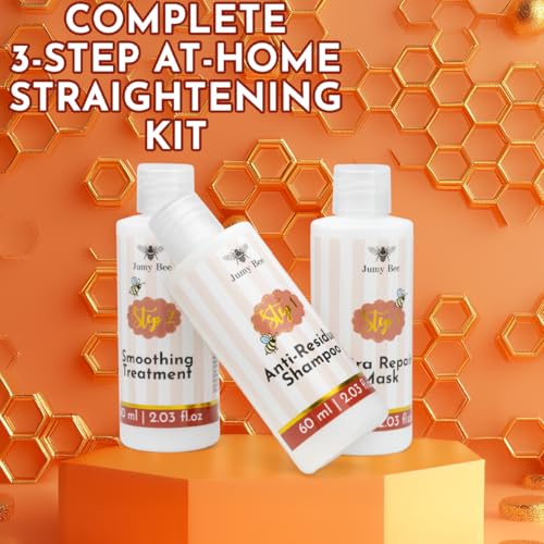 Brazilian Straightening Kit JumyBee- At Home Keratin Treatment for Hair Straightening - Formaldehyde Free Keratin Hair Treatment - Salon Grade Smoothing Treatment 60ml