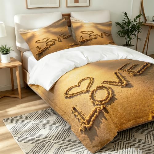 Housse de couette 200x200 imprimé 3D paysage marin en microfibre douce durable - 5