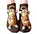 Produktbild PreSox Anti-Rutsch-Strickpullover Warm Haushalt Socken für Frauen (brown monkey)