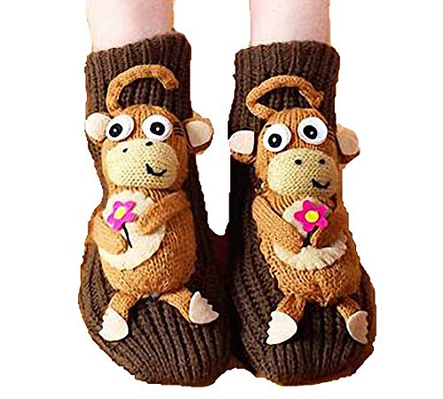 Image of Women's Thick Knit Skid proof Warm Casual Floor Carpet Socks
