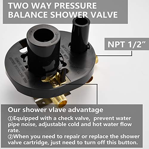 Esnbia 10 Inch Ceiling Mount Matte Black Shower System Bathroom Luxury Rain Mixer Shower Combo Set Ceiling Rainfall Shower Head System (Rough in Shower Faucet Vlave Include)