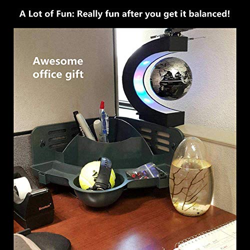 Magnetic Levitation,Petforu High Rotation C Shape Magnetic Suspension Maglev Levitation Globe With Led Lights For Learning Education Teaching Demo Home Office Desk Decoration(Us Plug) - Black #TOP1