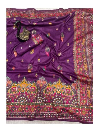 Image of SWORNOF Women's kanjivaram banarasi silk saree for Patola festival Wedding silk with rich pallu Design sarees for women with blouse piece