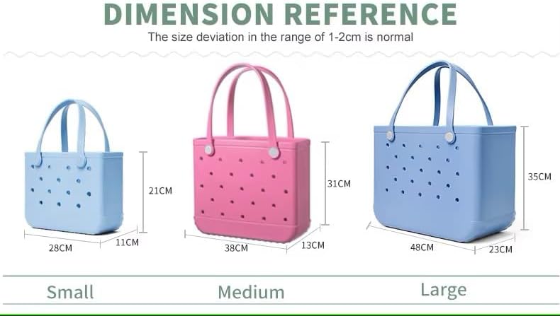 Lake Blue Rubber Beach Bag Beach Tote Bag - Rubber Tote Handbag Waterproof Bags for Women, Travel Totebags for Pool Sports - Image 5