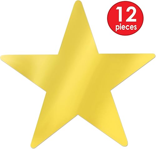 Miniatura 2 de Beistle Recortes metálicos de estrellas (dorado)