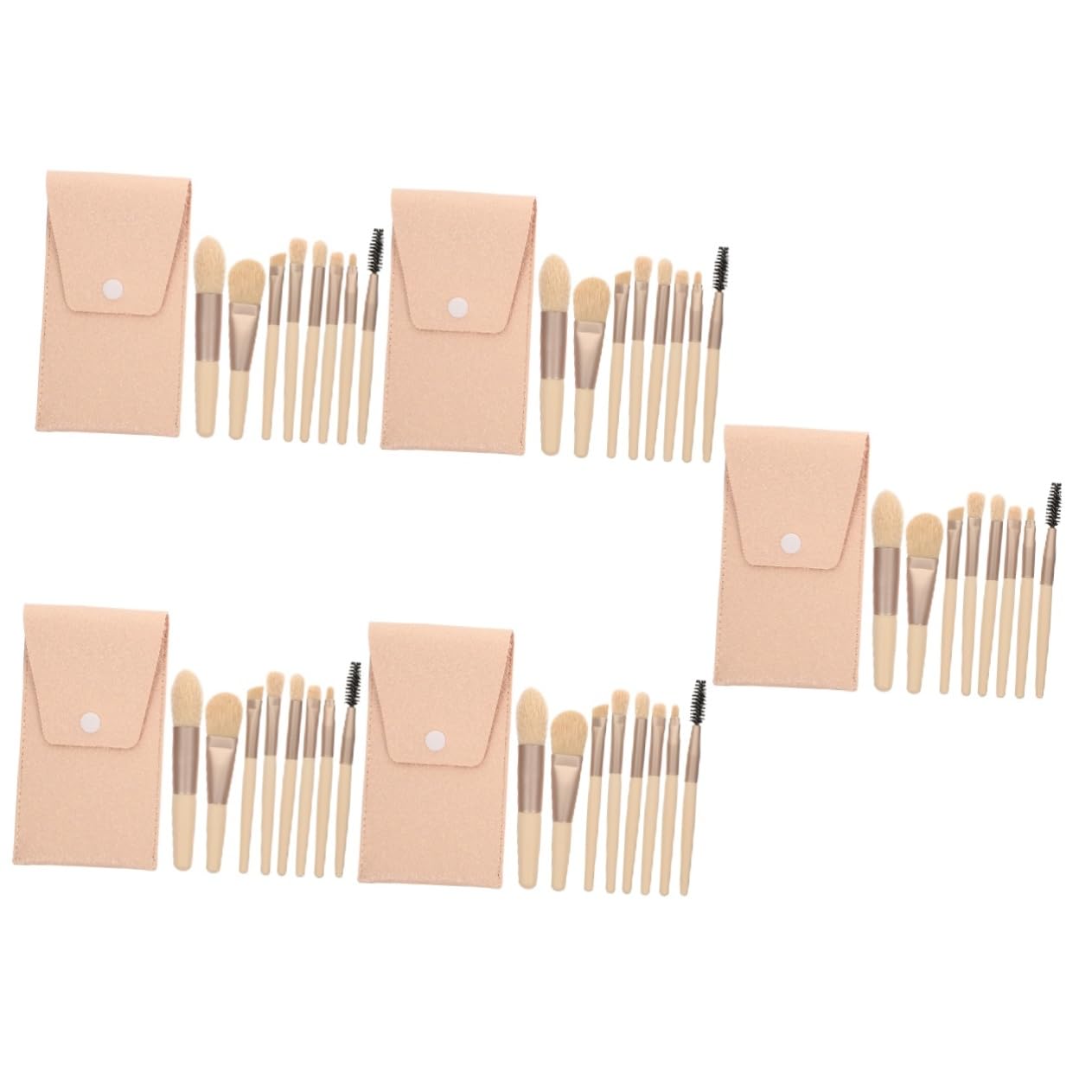 Healeved 5sätze Teiliges Make-up-pinselset Mit Holzgriffen Professionelle Kosmetikwerkzeuge Für Blusher Puder Und Concealer Tragbar Und Vielseitig Farbe