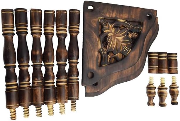 Handcrafted 3-Tier Wooden Corner Shelf, Mini Side Rack for Home Décor, Traditional Design, Brown, 61x22x22 cm