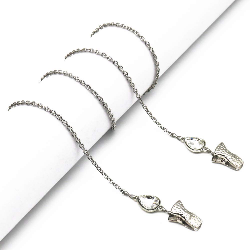 Mimimelon Women's White Crystal Glasses Necklace Chains Eyeglasses Clip Lanyard Sunglasses Holder Strap