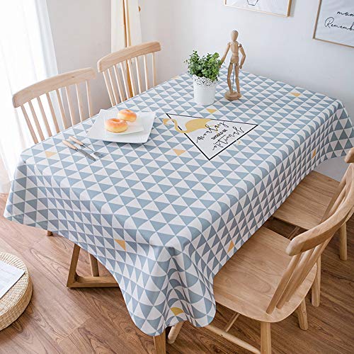 Mantel Antimanchas Flamenco Geométrico Azul Mantel Mesa Rectangular Poliéster Manteles de Mesa Impermeable Lavable Manteles Antimanchas para Casa Comedor Cocina Fiesta(140x200cm)