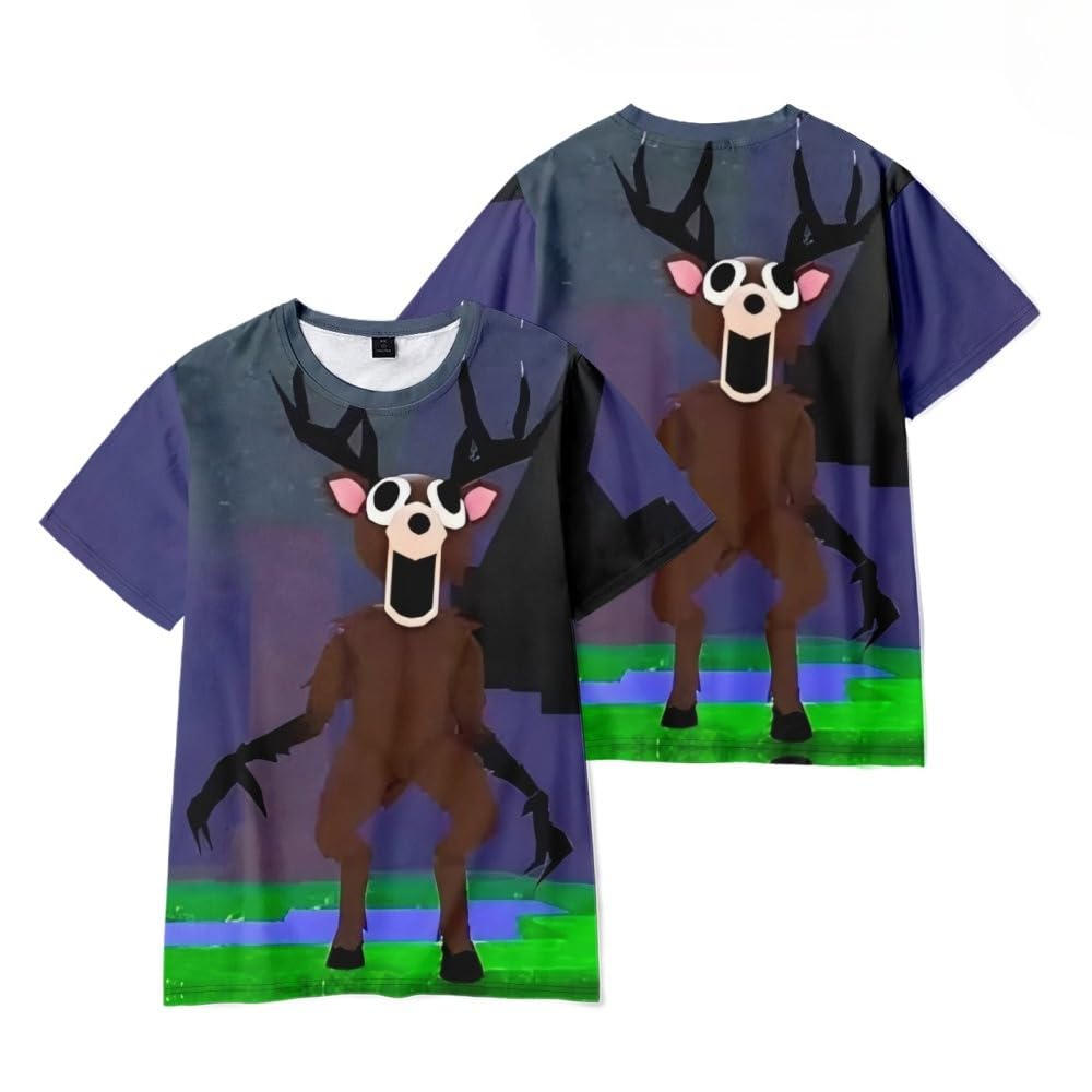 Hzsyc Kids 99 Nights in The Forest 3D Figure Printed Sweatshirt Shirt for Fans Gift Boys 99 Nights in The Forest T-Shirt (B,13-14years)