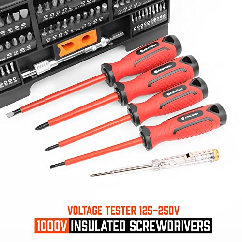Amartisan 146-Piece Magnetic Screwdrivers Set Plastic Racking, Diy Tools Set Tools For Men Tools Gift, Includs Precision Screwdriver, Magnetizer, Key Set, Nut Driver And Bit Set #TOP7