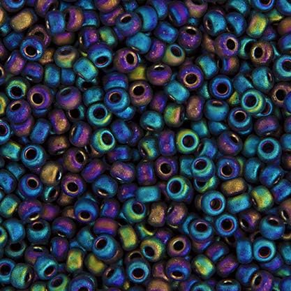 Miyuki 8/0 Japanese Glass Seed Beads 22gms SB401 in Black Grey OP. AB