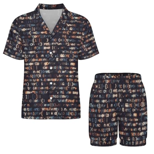 Flowers Skull Pajamas Set For Men 2Piece Pajama Pants Short Sleeve Shirts Travel Lounge Shorts Home Button Up T-Shirt